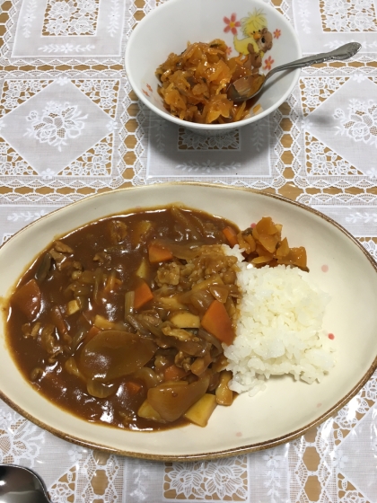 いつものカレーより、とってもコクのあるカレーになりました\(*ˊᗜˋ*)/♡