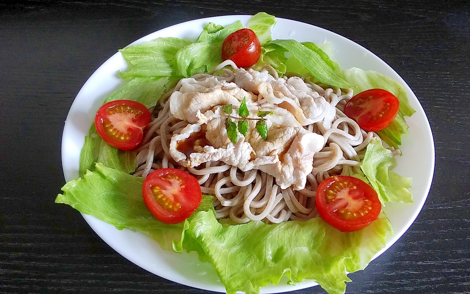 山椒ピリリ♪豚しゃぶサラダ蕎麦