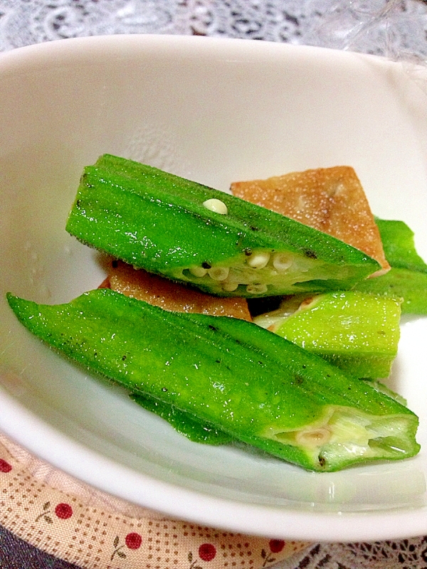 オクラと丸天の炒め物