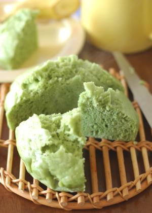 抹茶風・卵なし青汁蒸しパン