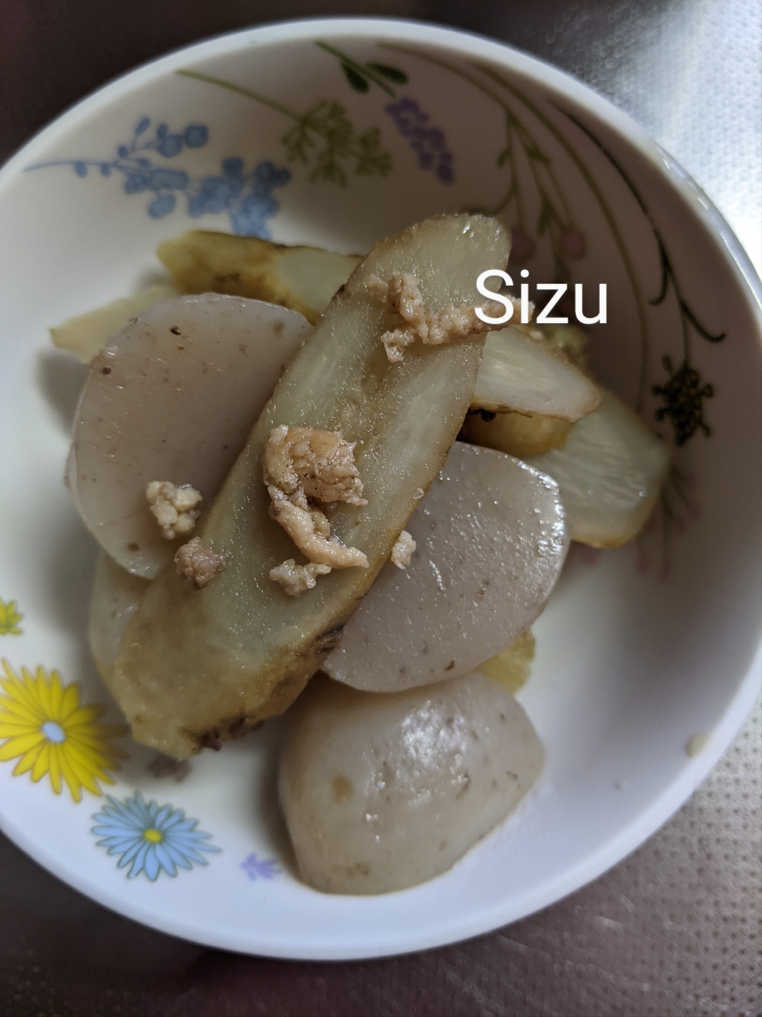 ごほうとこんにゃくのそぼろ煮
