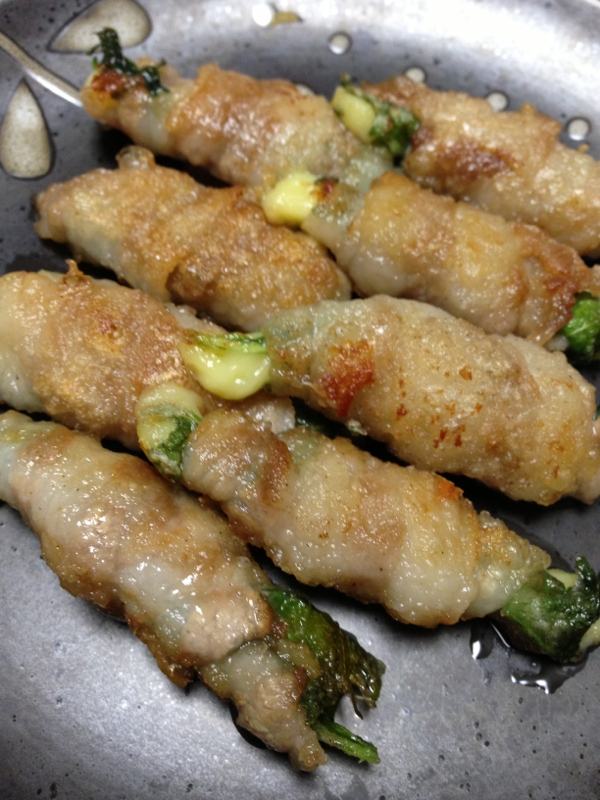 簡単!豚肉のしそチーズ巻き!