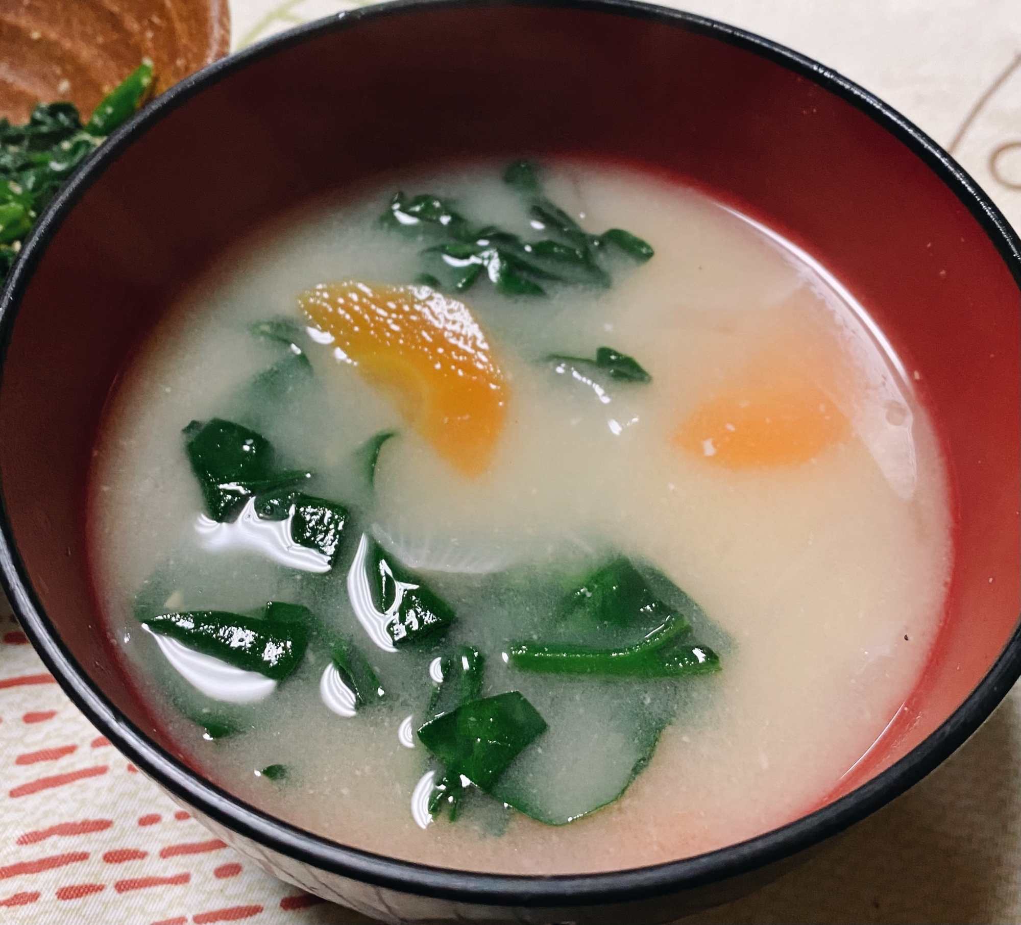 ꕥほうれん草と玉ねぎの味噌汁ꕥ