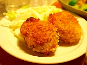 リメイクエコ☆残りカレーと餃子の具のコロッケ