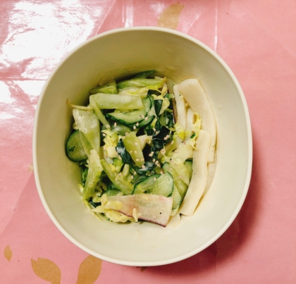 風味豊かᕷキャベツとカニカマの味噌マヨサラダꕤ୭*