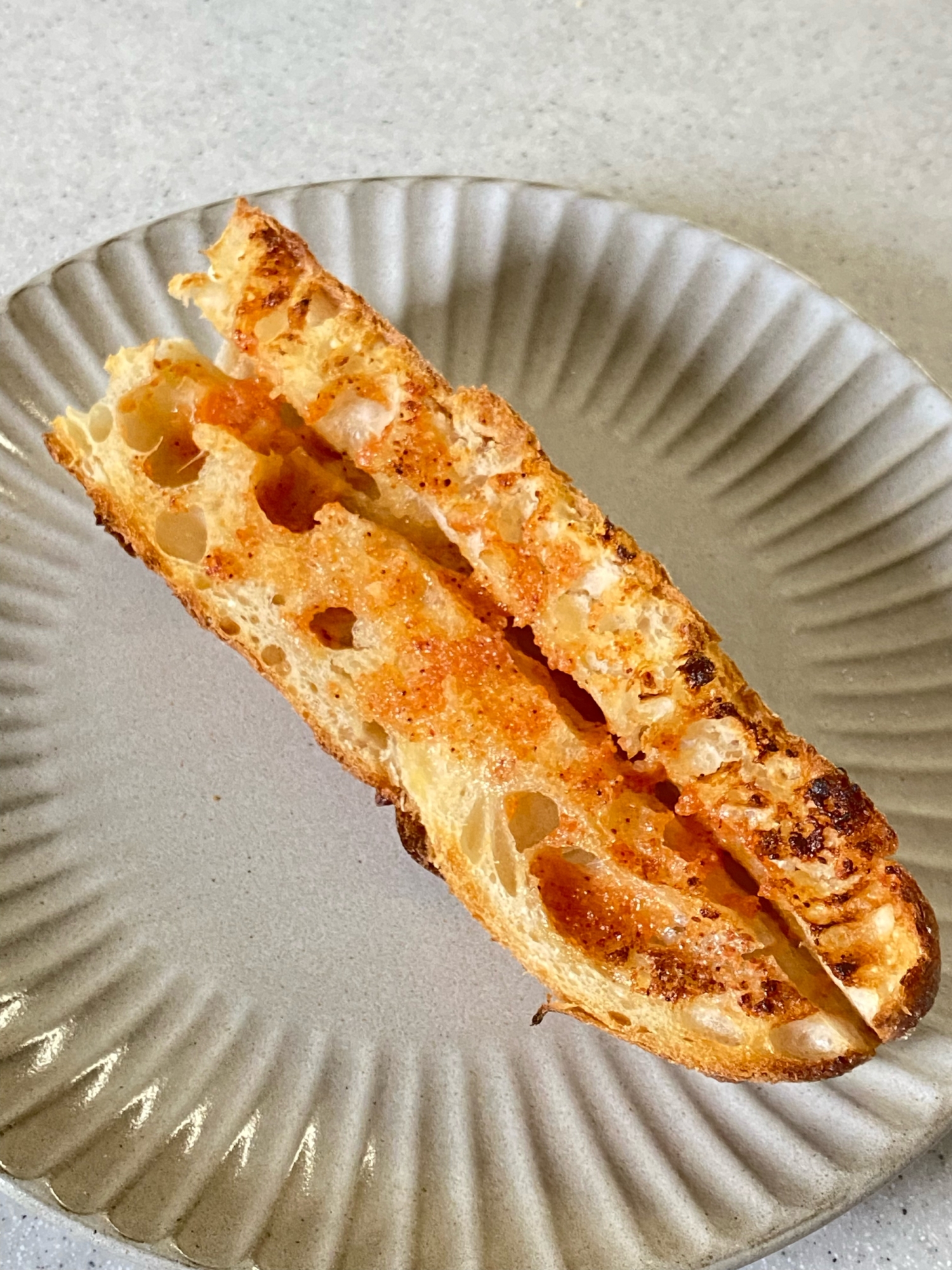 お家で明太フランスパン