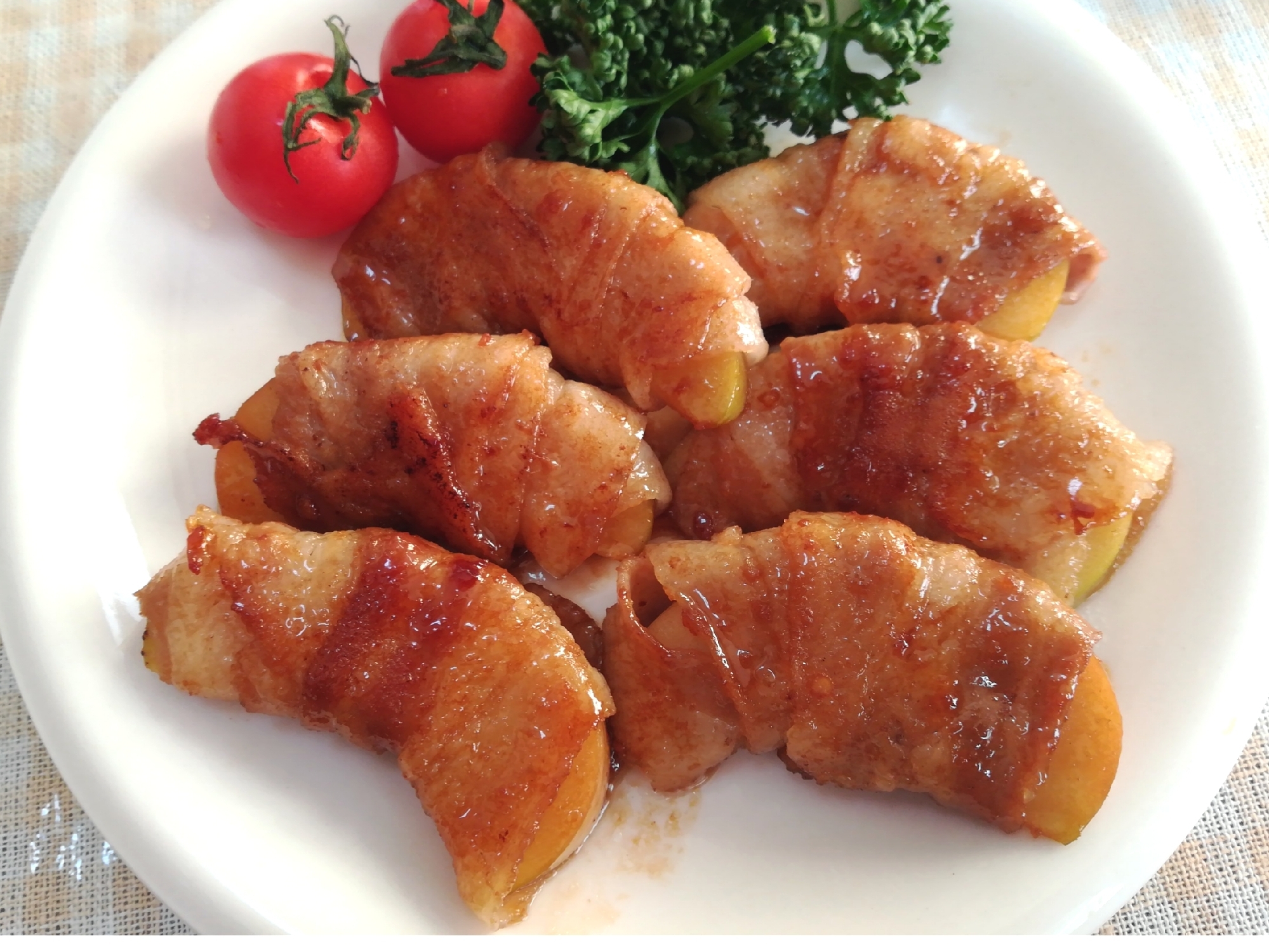 甘辛りんごの豚バラ巻き