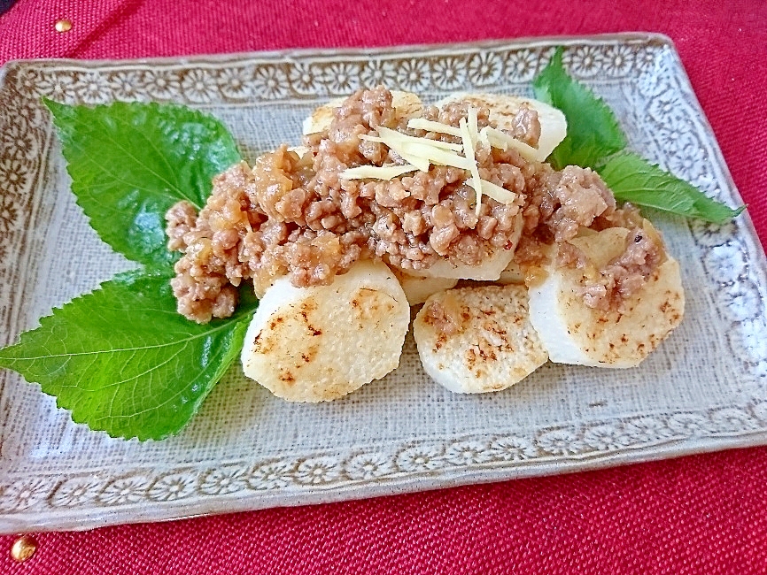 長芋の肉味噌がけ