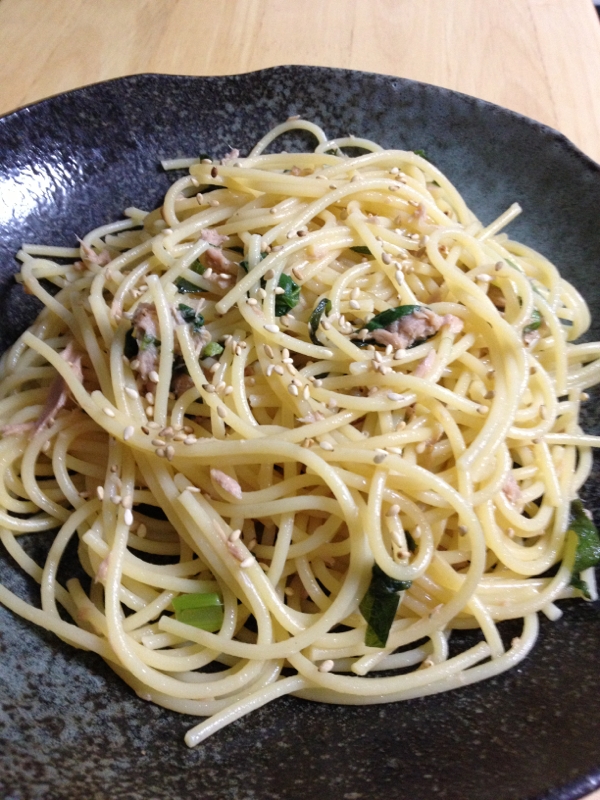 ツナ缶とシソで！和風パスタ