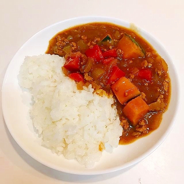 金時人参とかぼちゃの♪美味しいひき肉カレー