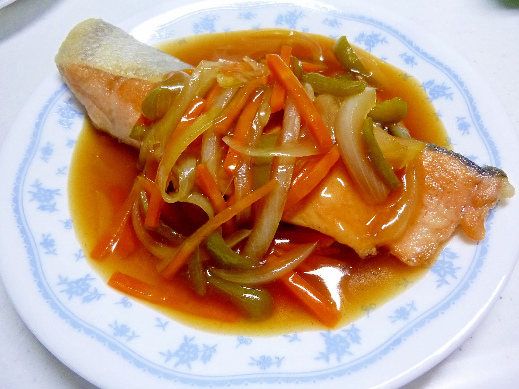 甘酢あんで 鮭の野菜あんかけ レシピ 作り方 By げんきノンタン 楽天レシピ