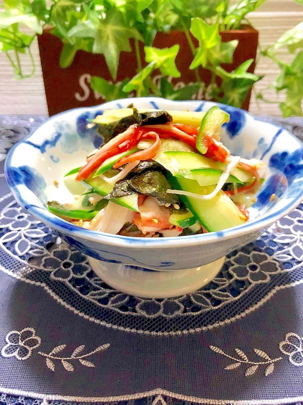 〜胡瓜・カニカマ・海苔の和え物〜