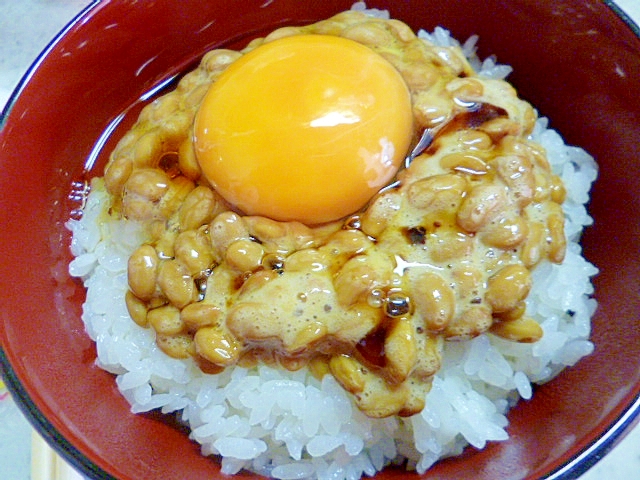 簡単♪朝ご飯におすすめ♪ごま油香る納豆玉子かけご飯