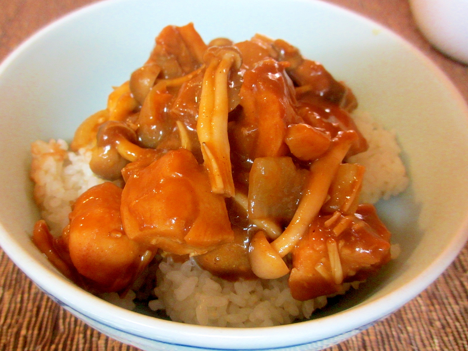 チキンときのこの和風受カレー丼 レシピ 作り方 By Mococo05 楽天レシピ