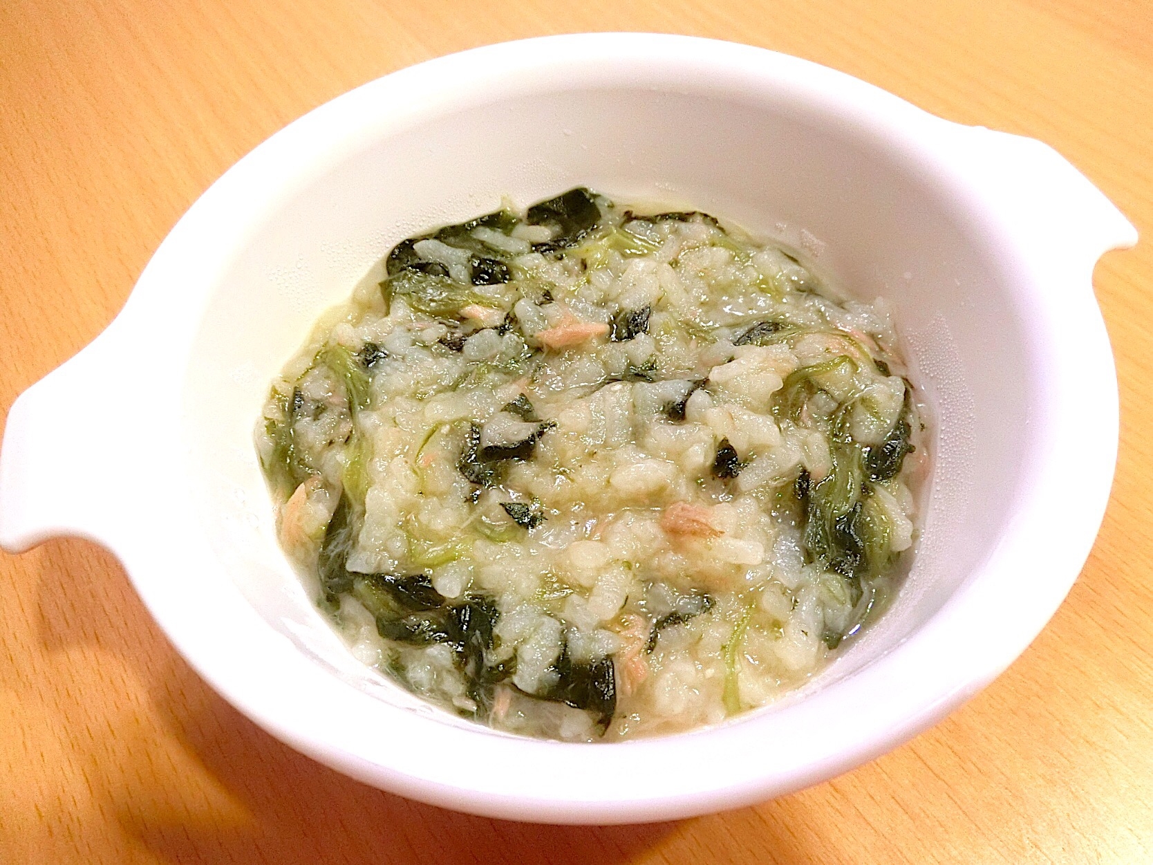 離乳食 中期 ほうれん草とツナのおかゆ レシピ 作り方 By 安くて 早くて 美味しい 楽天レシピ