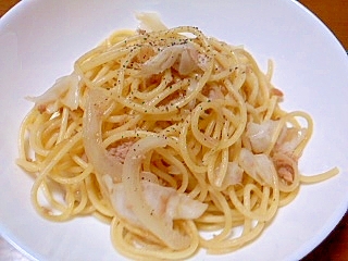 ツナとキャベツと玉ねぎのあっさりパスタ