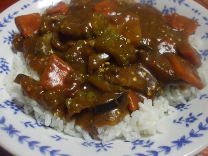 ゴーヤとナス、夏野菜のカレー