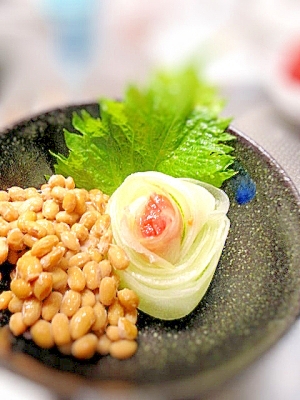 夏の納豆☆青瓜と納豆の盛り合わせ