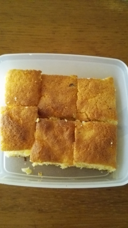 カップケーキがなかったので、四角のケーキ型で作りました！
ほのかな甘味で家族に好評でした(^_^)