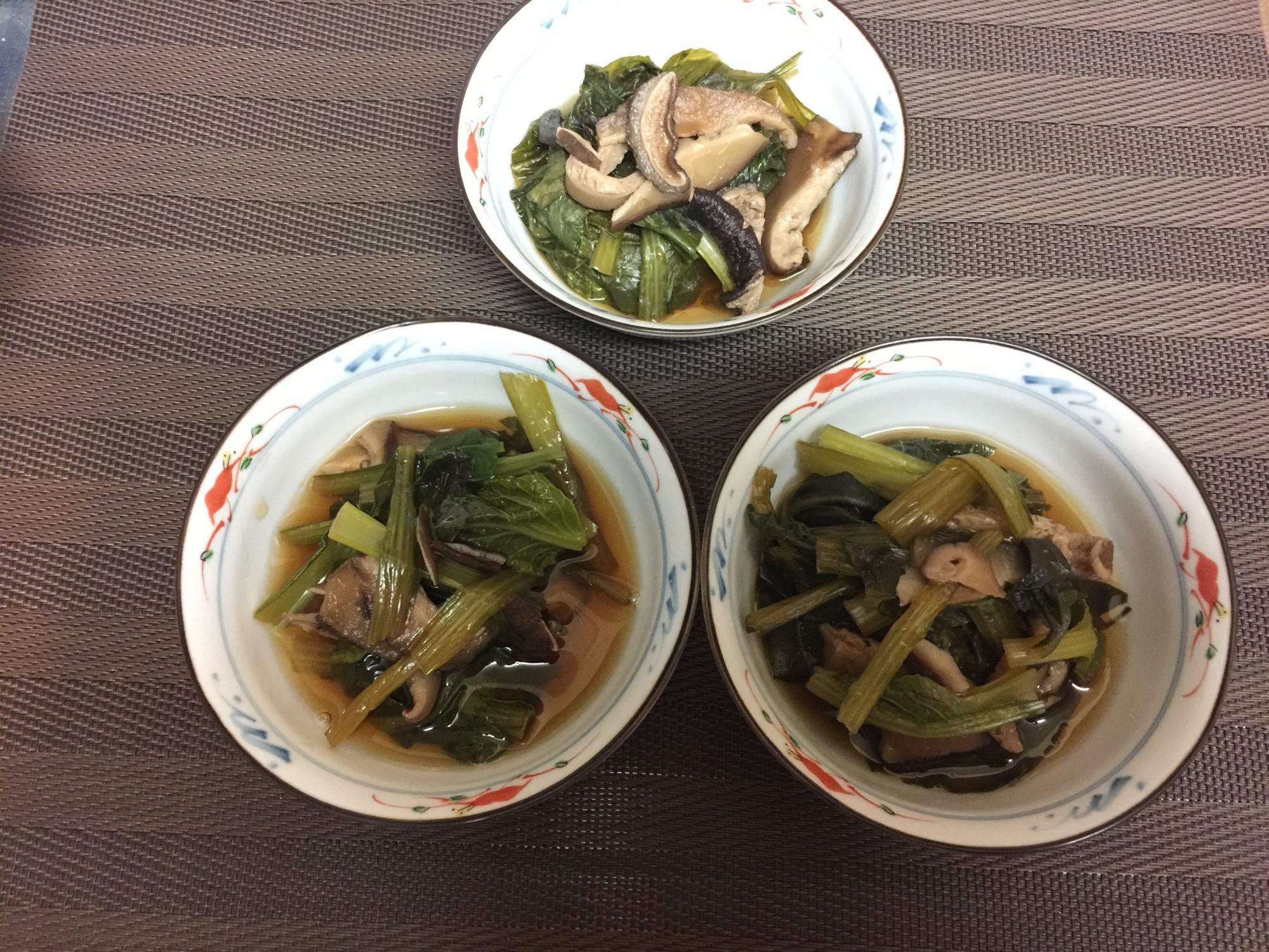 小松菜と干し椎茸煮