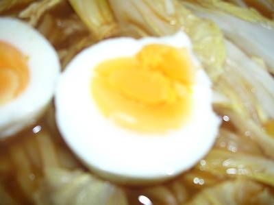 味噌煮込みうどんのトッピングに半熟で作ったよ！