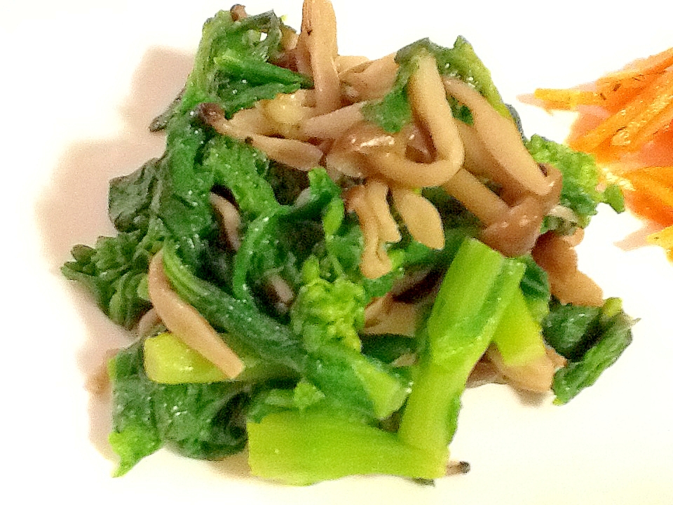 菜の花とシメジのペペロンチーノ風 レシピ 作り方 By ミナトリ 楽天レシピ