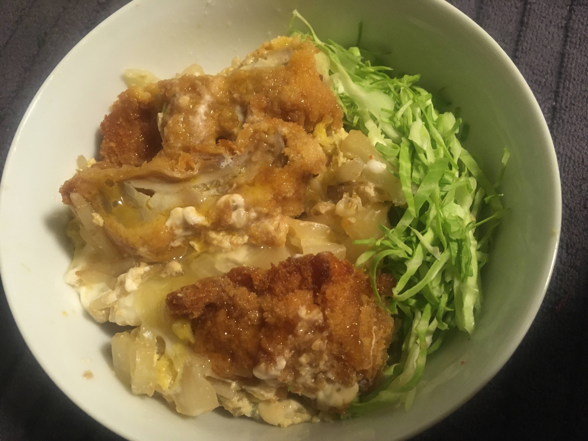 チキン南蛮の白菜卵とじ玄米丼