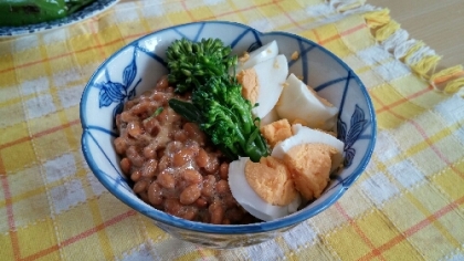 納豆と茹で卵とブロッコリーのご飯☆
