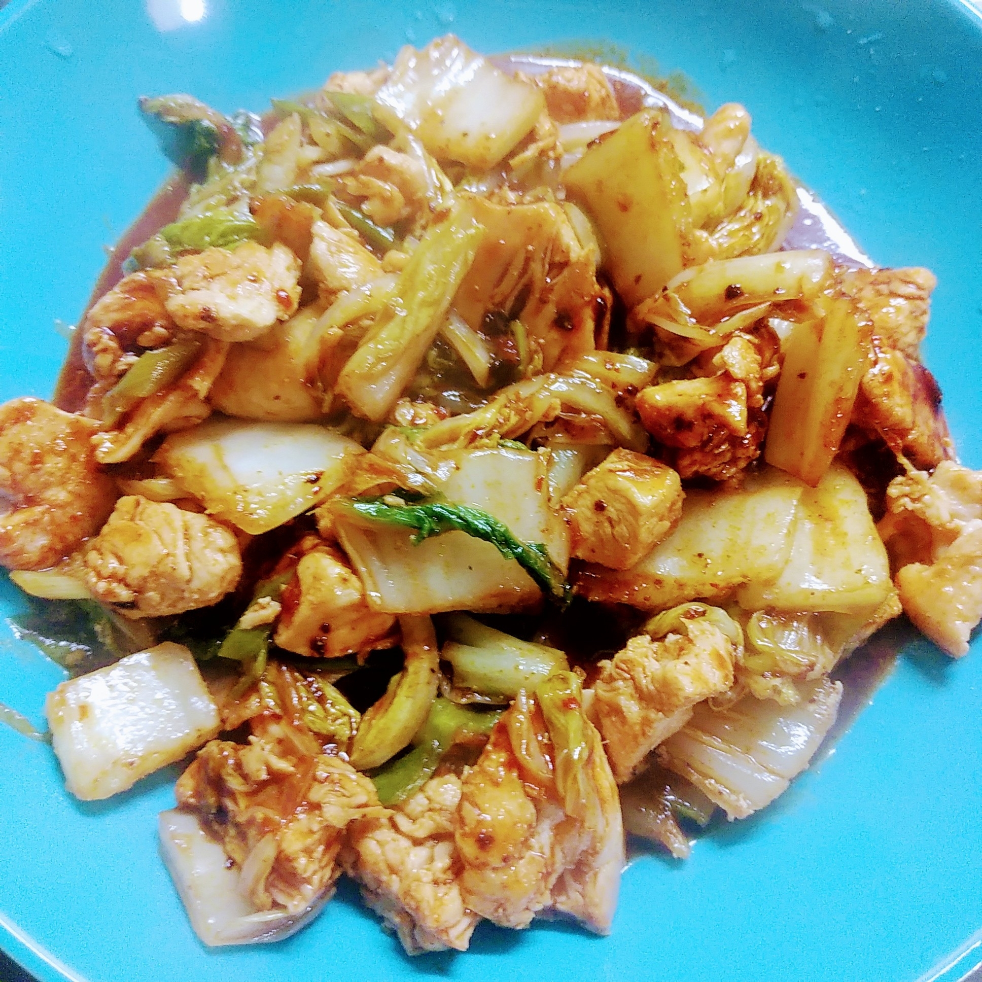 鶏胸肉と白菜のピリ辛四川回鍋肉