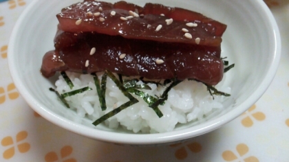 こんにちは♪
昨日の夕飯に作りました♪漬け丼、味がしみて簡単に作れて美味しいですよね(*^^*)ご馳走さまでした☆