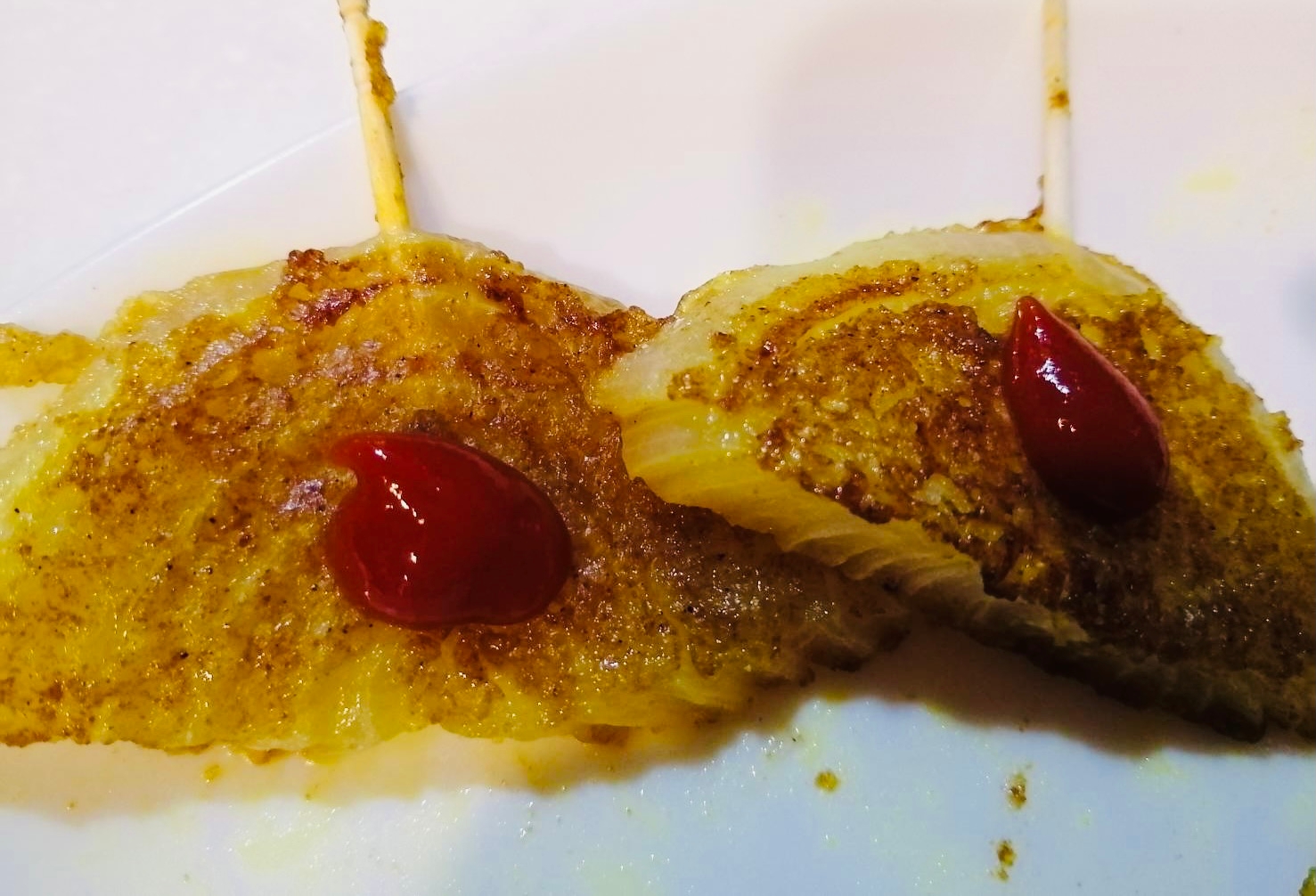 新玉ねぎのカレー粉焼き