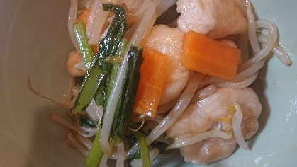 ササミと小松菜ともやしの中華炒め