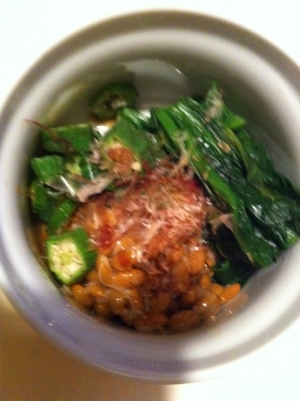 ほうれん草オクラ納豆