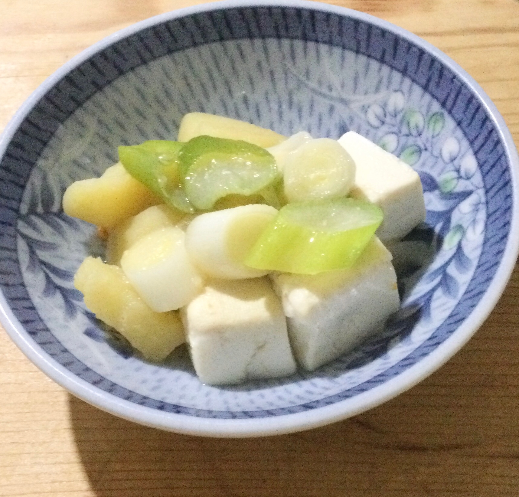 長ねぎじゃが芋豆腐の味噌煮♪