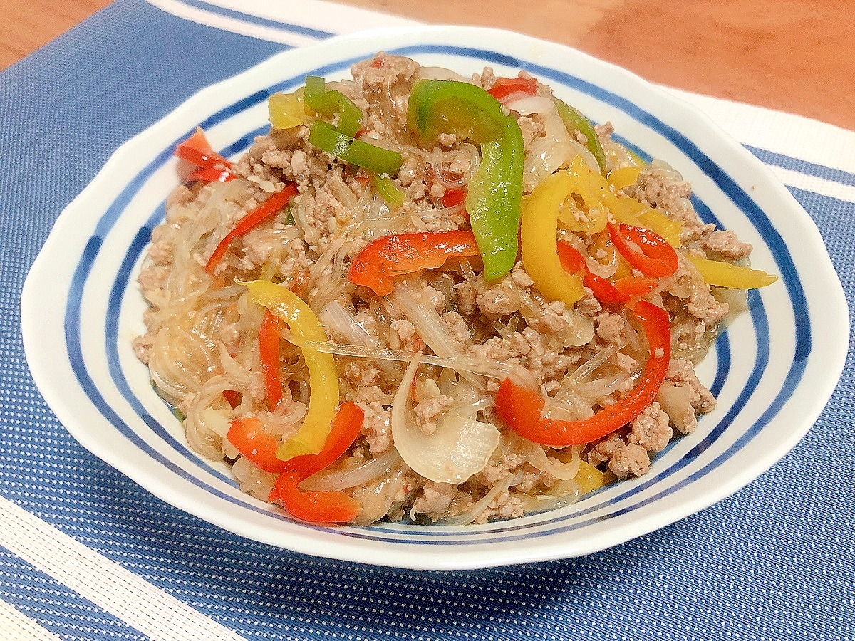 食べて満足！ひき肉のチャプチェ