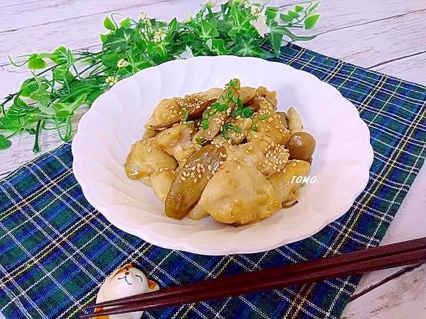 鶏胸肉とゴボウの焼肉のタレ炒め