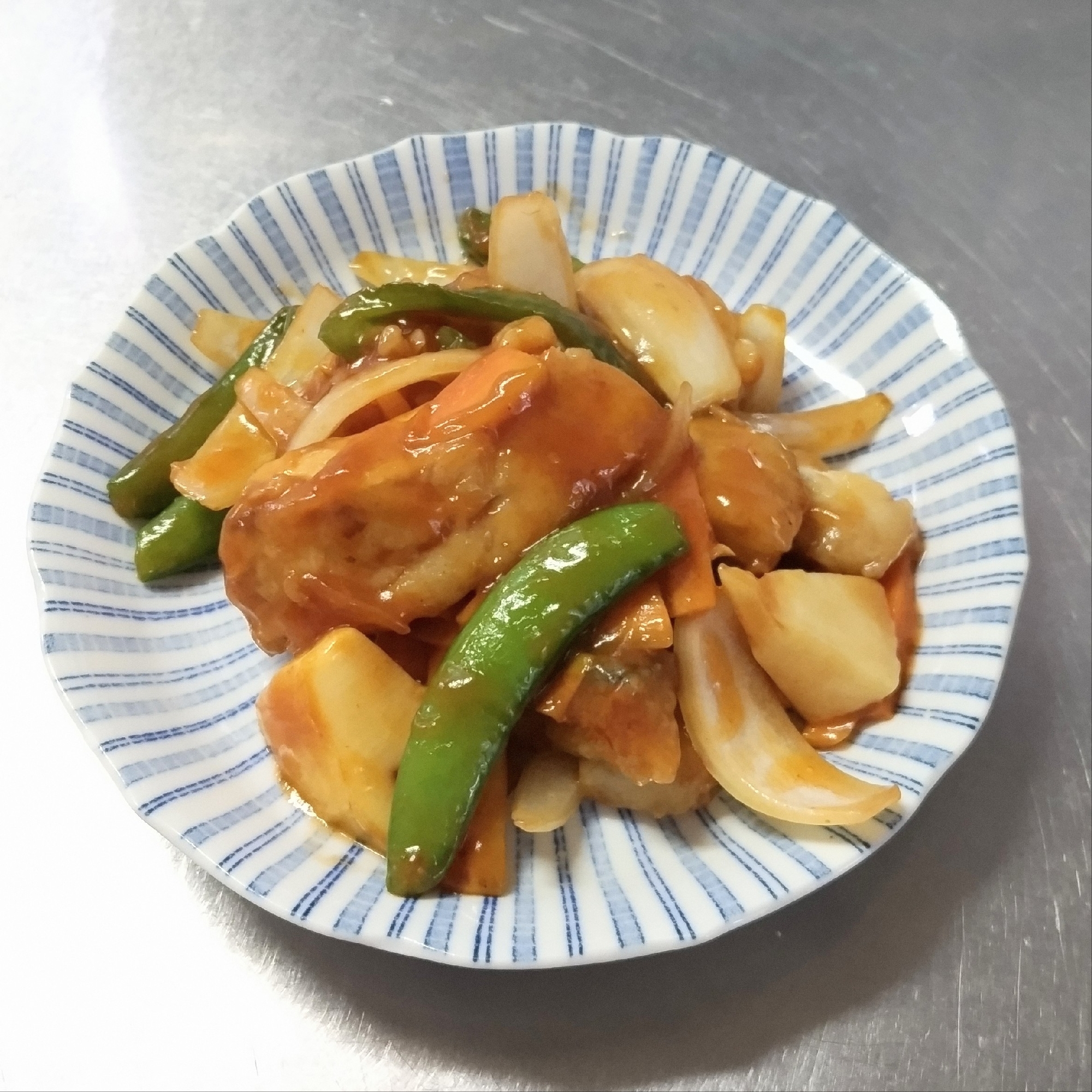 白身魚の甘酢炒め