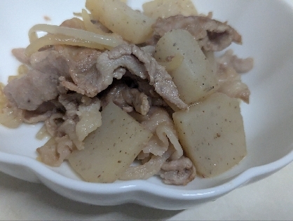豚肉とこんにゃく、もやしの炒め煮