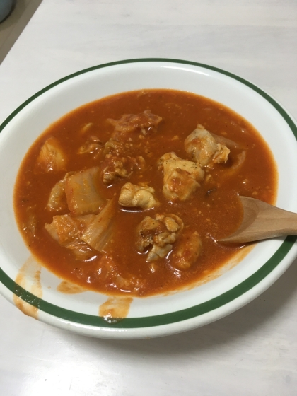 圧力鍋で☆キャベツとチキンのトマト煮