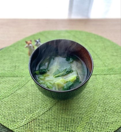 キャベツと小松菜のお味噌汁〜今日も簡単〜