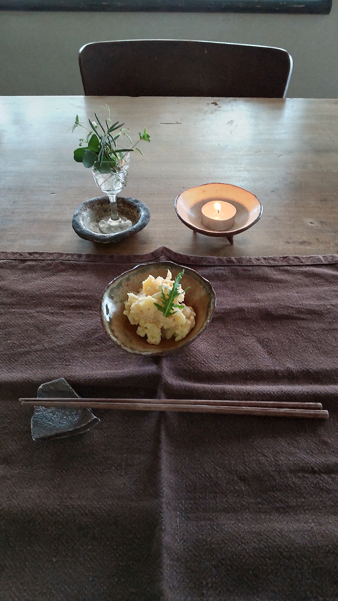 沢庵と炒め玉ねぎの和風ポテトサラダ