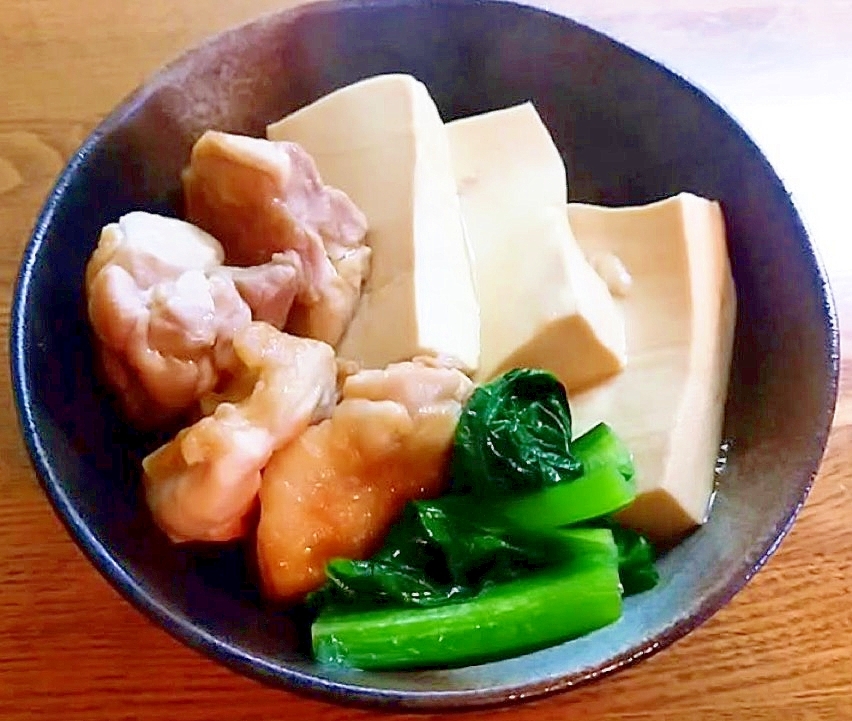 豆腐と鶏肉と小松菜の煮物