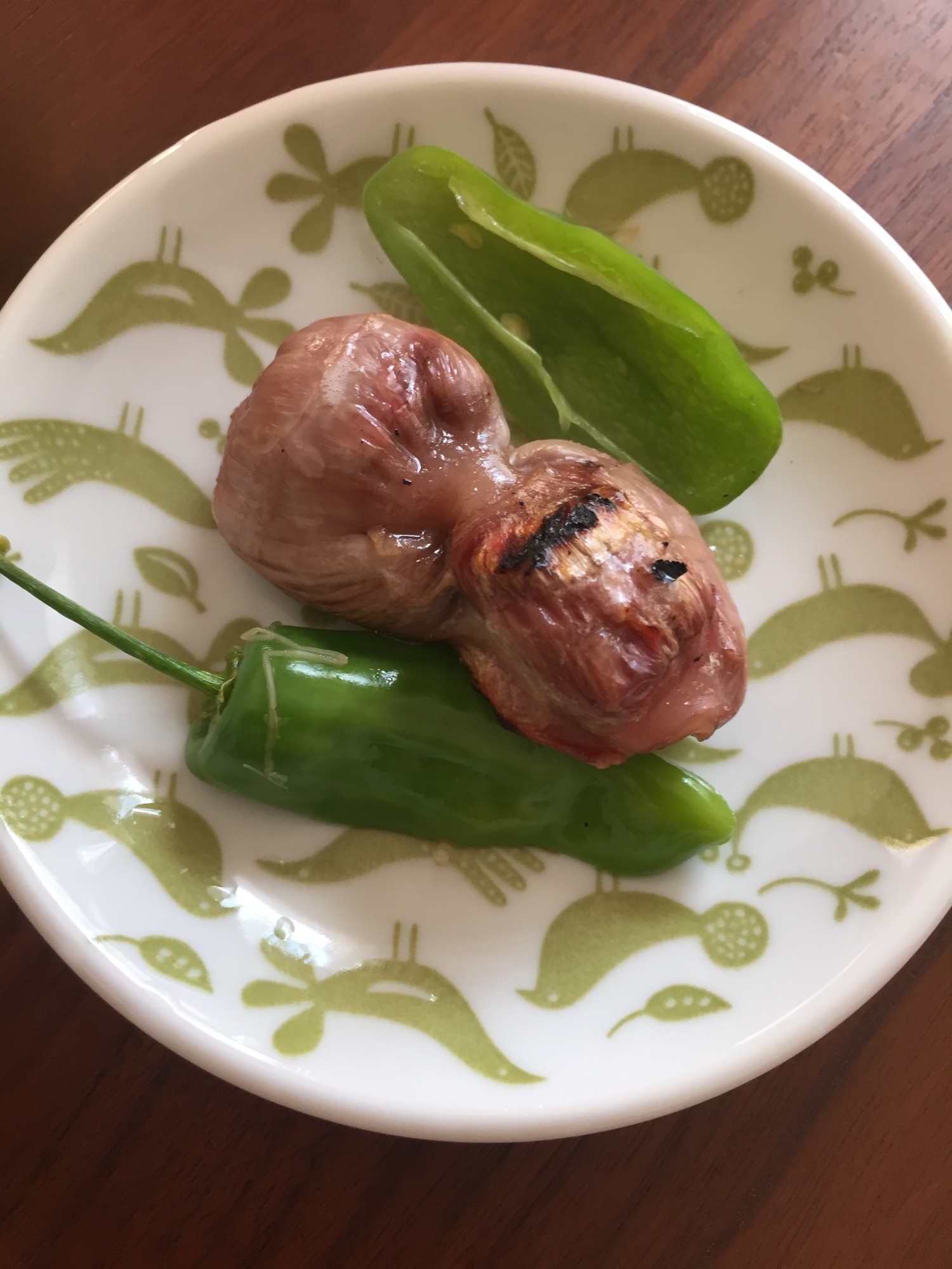 ピーマンと塩焼き鳥！