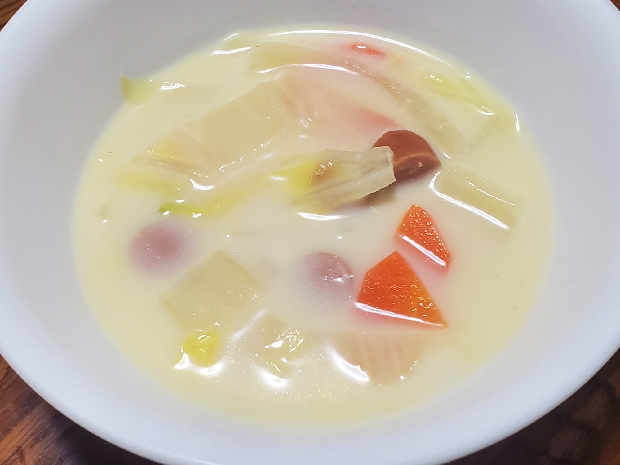 白菜のカレー牛乳スープ