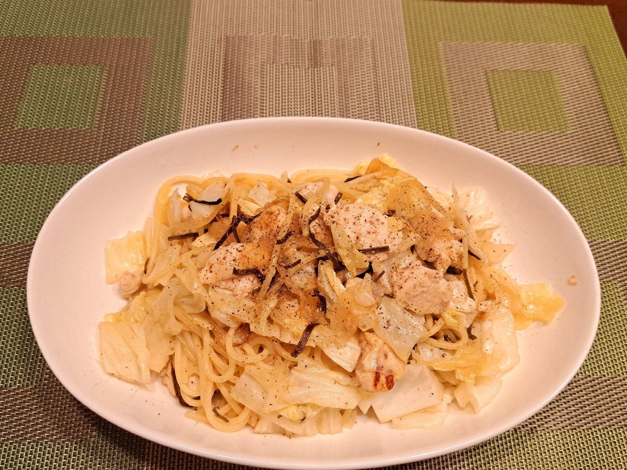 鶏ささみ と きゃべつ の 和風パスタ レシピ・作り方 by のりばあ