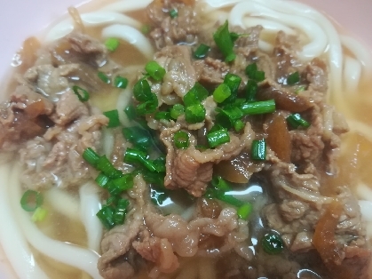 大会前日のルーティーン！肉うどん