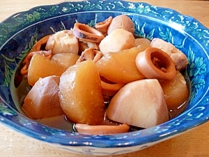 圧力鍋で簡単!大根と里芋といかの煮物