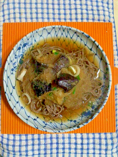 揚げナスと大根おろしのぶっかけ蕎麦♪