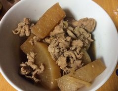 圧力鍋でご飯にぴったり～大根と豚小間肉の煮物