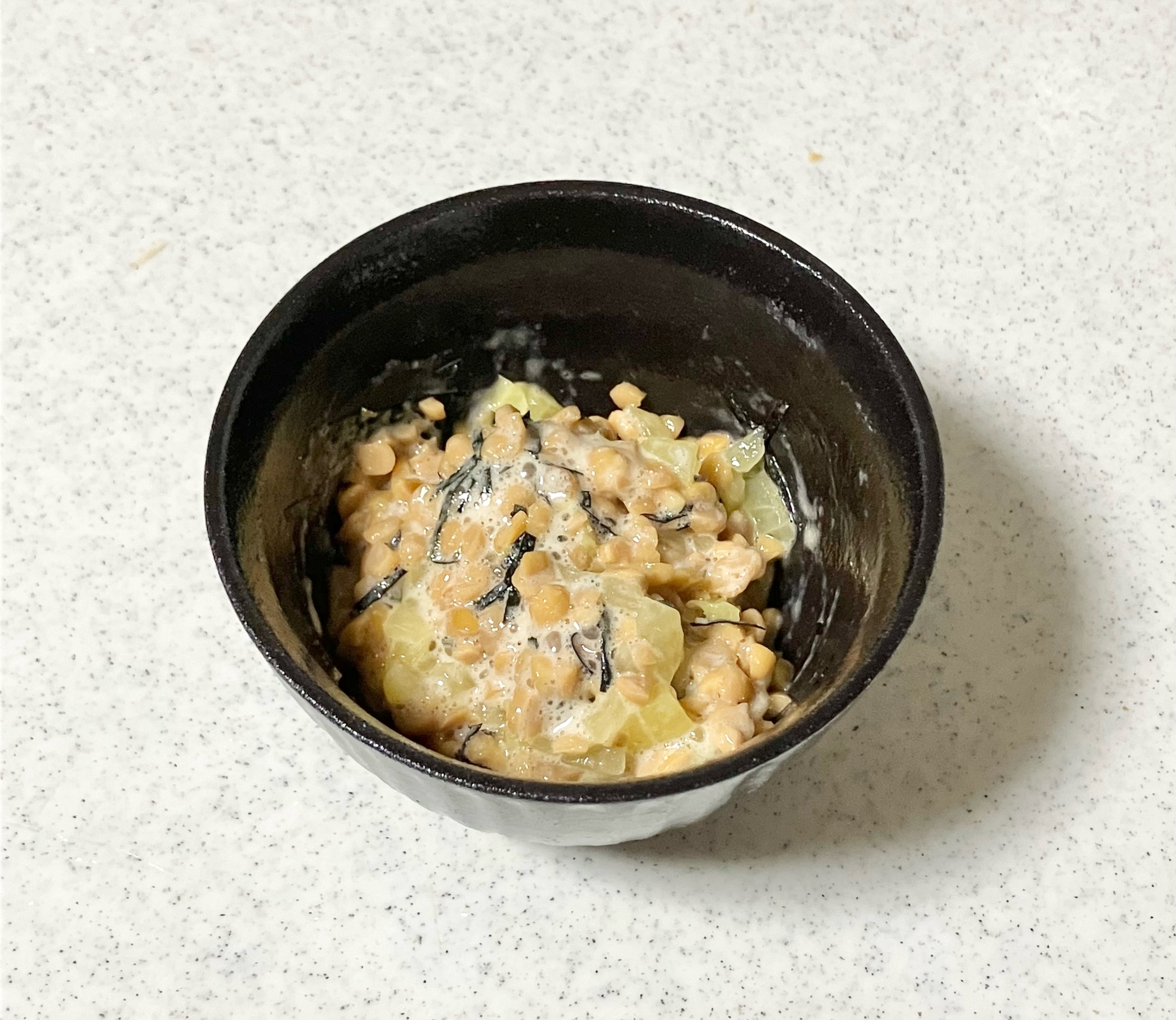 簡単☆沢庵入り納豆